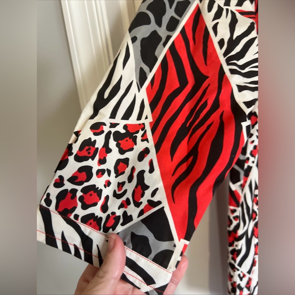 Joan Rivers Animal Print Button Down Blouse Xs - image 5